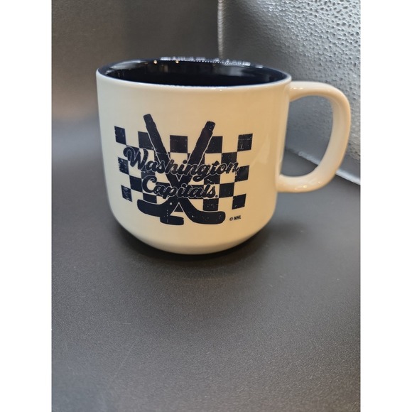 Boelter Brands Other - NHL Washington Capitals Hockey Coffee‎ Mug Cup White Blue Checkered Graphic Logo